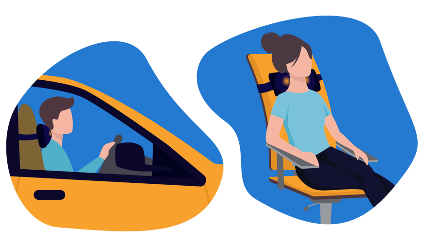 Massagekussen met bevestigingsband